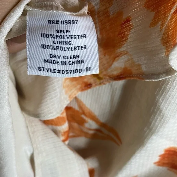 Collective concept orange/white floral dress Med - Picture 6 of 7